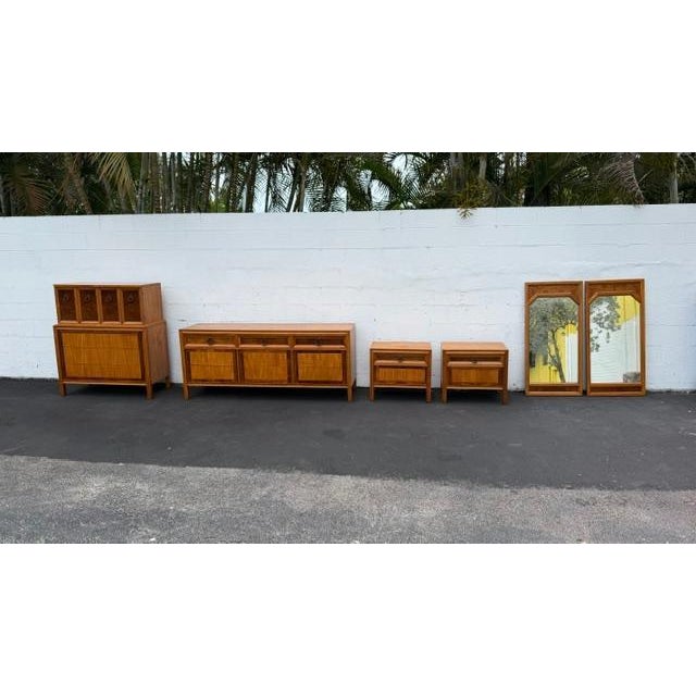 Brown Basic Witz Mid Century Wall Bathroom Vanity Mirrors a Pair 6578 For Sale - Image 8 of 8