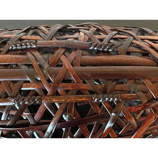 Japanese Woven Ikebana Hanging Basket by Suemura Shobun For Sale - Image 9 of 18