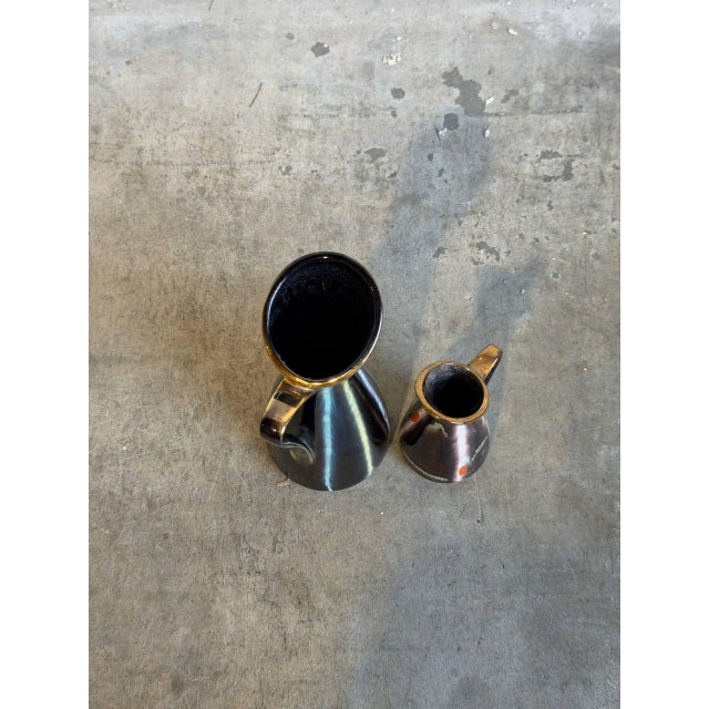 Mid 20th Century Vases and Candleholders Set of Two in Earthy Ceramic Glaze Mid-Century Modern For Sale - Image 5 of 10