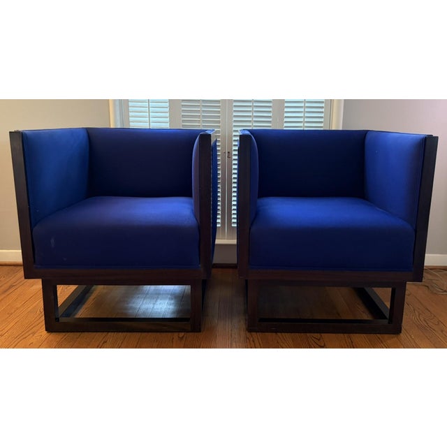 Blue Late 20th Century Josef Hoffman Cabinet Chairs, Pair For Sale - Image 8 of 8