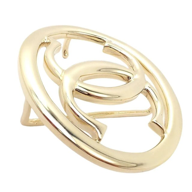 Cartier 18k Yellow Gold Signature Classic Large Double C Belt Buckle For Sale - Image 9 of 10