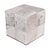 Handmade Brindle Cowhide Leather Cube Ottoman Pouf 18x18x18 in Natural For Sale - Image 11 of 13