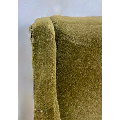 Wood Vintage Mohair Velvet & Cowhide Loveseat For Sale - Image 7 of 9