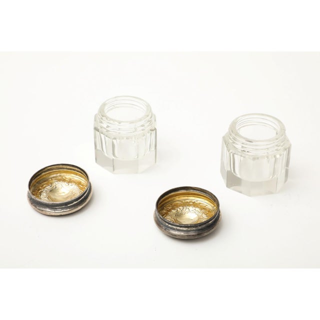 Mid 19th Century Pair of 19th C. Cut Glass and Silver Jars For Sale - Image 5 of 11