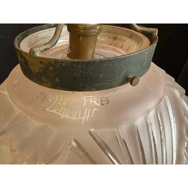 Art Deco Chandelier by Muller Frères For Sale - Image 11 of 18
