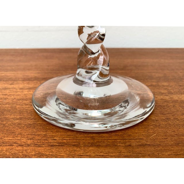 Vintage Glass Twisted Candle Stick Holder, 1970s For Sale - Image 5 of 18