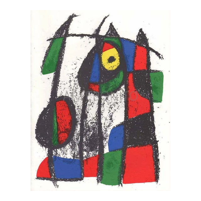 Joan Miro Original Lithograph V2-7 Mourlot 1975 For Sale