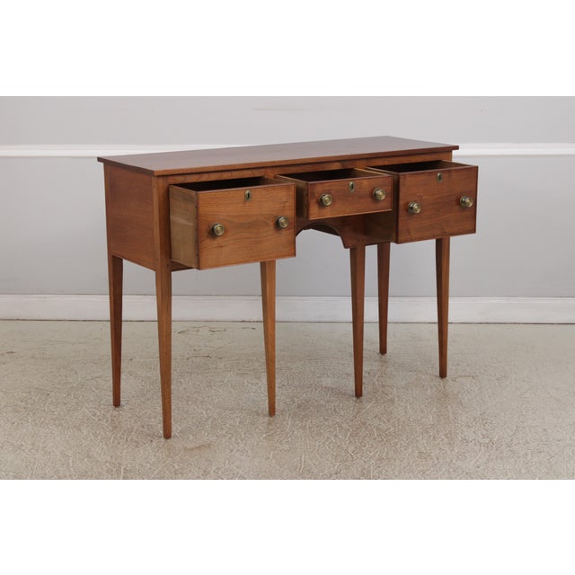 Bench Made Walnut 3 Drawer Huntboard Sideboard For Sale - Image 4 of 14