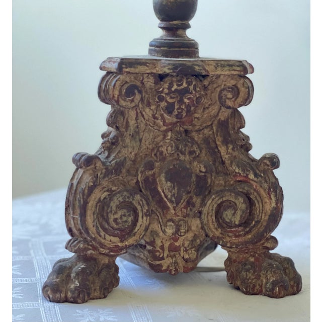 18th Century Candle Stick in Italian Wood For Sale In New York - Image 6 of 10