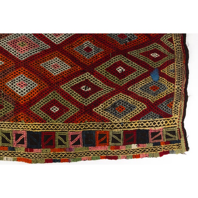 1960s Mid 20th Century Smalll Handwoven Area Kilim Rug For Sale - Image 5 of 11