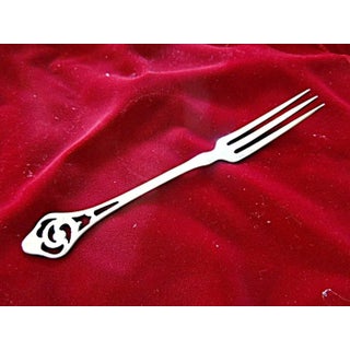 Early 20th Century George Henckel Sterling Silver Pierced Strawberry Fork - No Mono For Sale