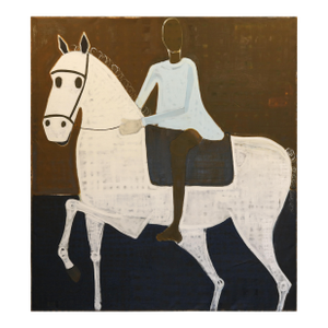 Contemporary Large Contemporary Horse Painting. Man on Horseback 200 X 180 Cm