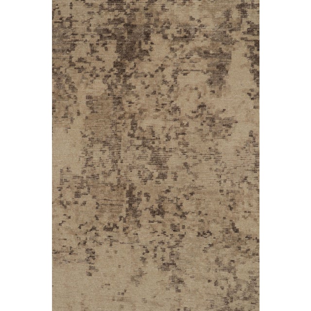 Rug & Kilim Rug & Kilim’s Abstract Rug in Beige-Brown Distressed Style For Sale - Image 4 of 7