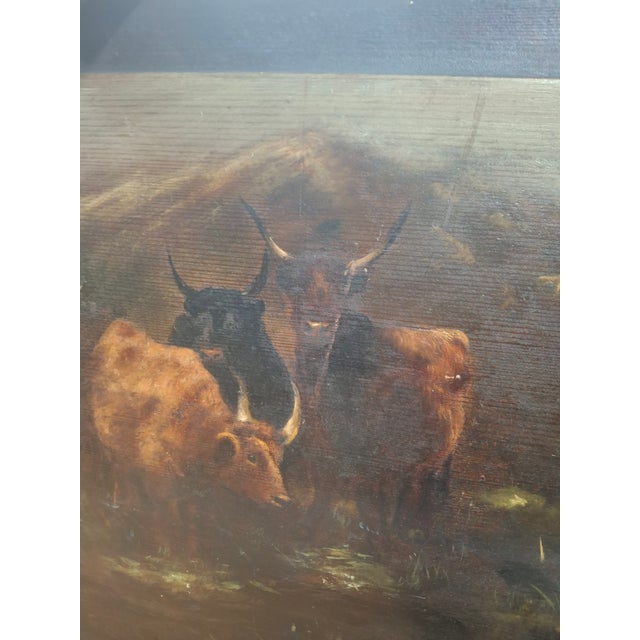 Early 20th Century Landscape Painting With Cattle For Sale - Image 13 of 15