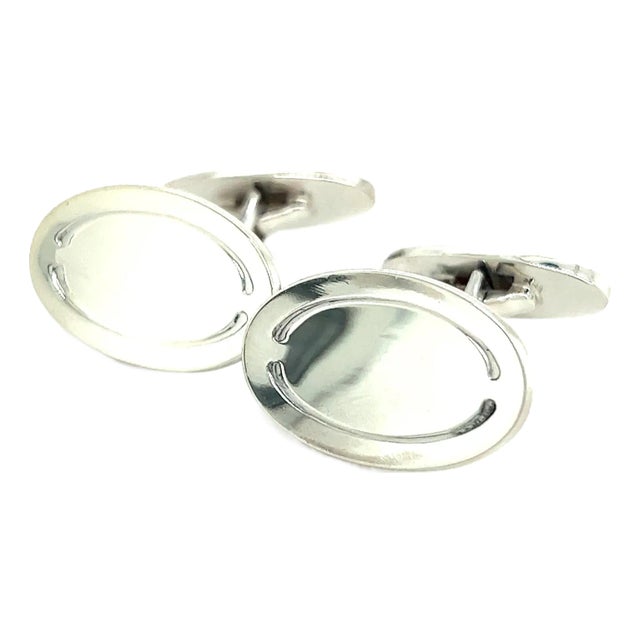 1990s Georg Jensen Estate Mens Cufflinks Silver, 2 Pieces For Sale