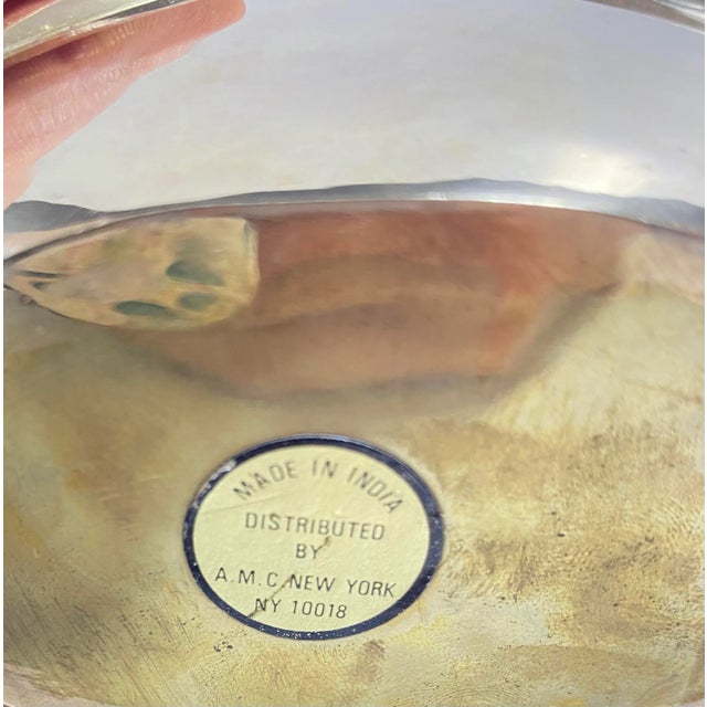 Vintage Hollywood Regency Solid Brass Vase – Art Deco Style Brass Vessel For Sale - Image 9 of 9