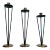 Modernist Black Enameled Metal and Brass Candleholders - Set of 3 For Sale
