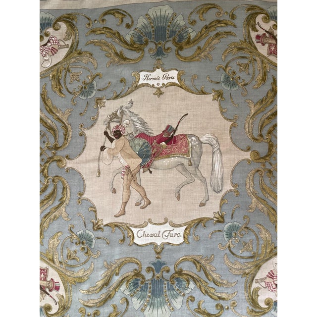 Late 20th Century HERMÈS Cashmere Scarf “CHEVAL TURC” 1970 For Sale - Image 5 of 9