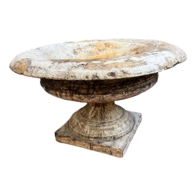 Neoclassical Bowl in Patinated Concrete For Sale