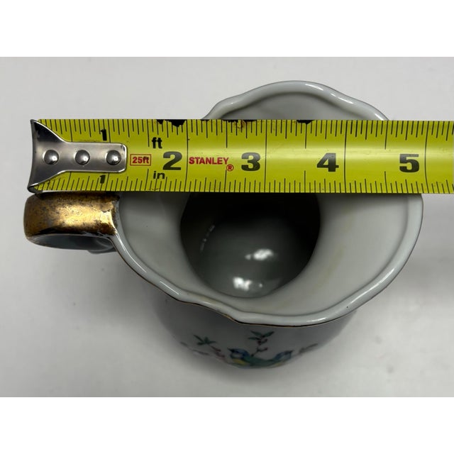 Ceramic Mid 20th Century Inarco Japan Bluebird Porcelain Creamer With Underplate, C. 1950s For Sale - Image 7 of 9