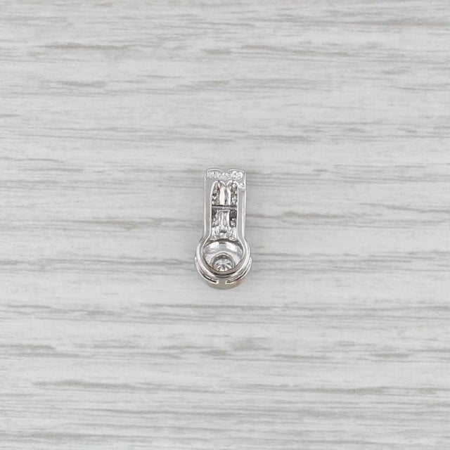 Silver 0.26ctw Diamond Pendant 14k White Gold Floating Drop For Sale - Image 8 of 8