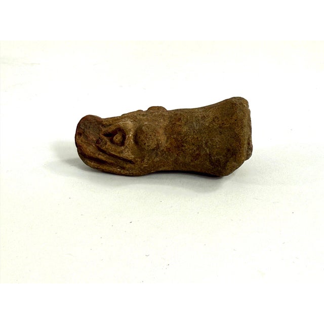 Tribal Antique Pre-Columbian Style Terracotta Dog Head Fragment For Sale - Image 3 of 5