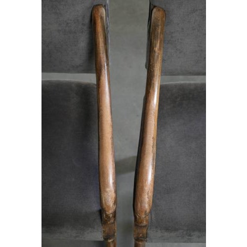 Late 19th Century Dining Chairs with Fabric Seats and Armrests with Wood Carvings, Set of 14 For Sale - Image 11 of 17