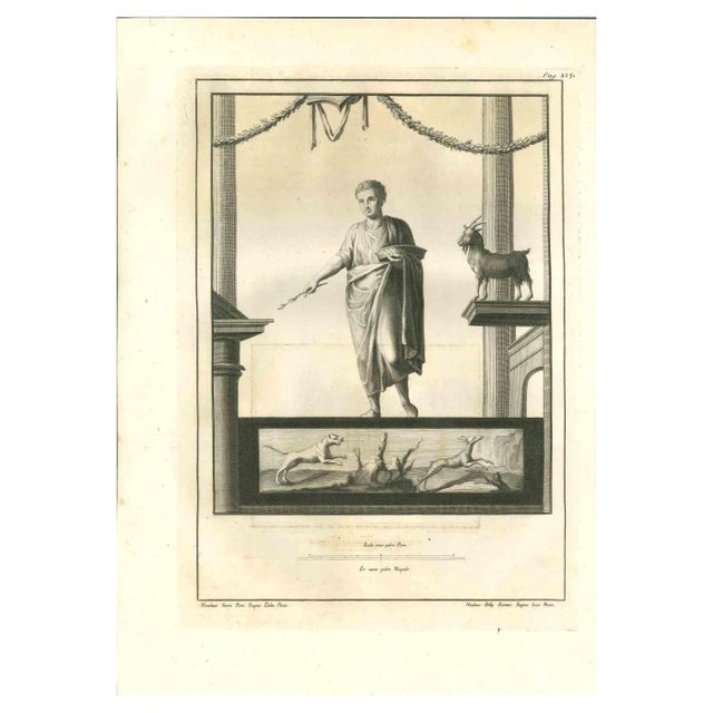 Nicola Billy, Ancient Roman Daily Life in Herculaneum, Original Etching, 18th Century For Sale