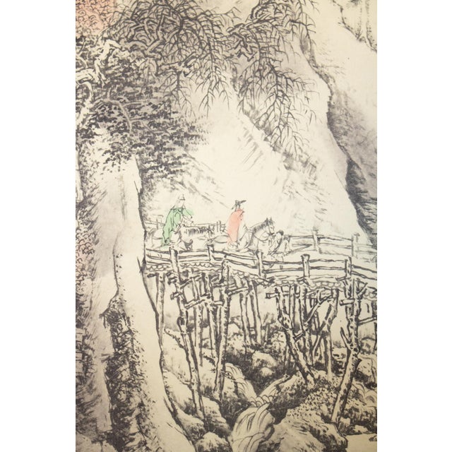 Heisei Era Japanese Monochrome Landscape Scrolls - A Pair For Sale - Image 9 of 18