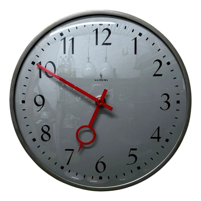 German Industrial Factory Clock by Peter Behrens for Siemens, 1960s For Sale