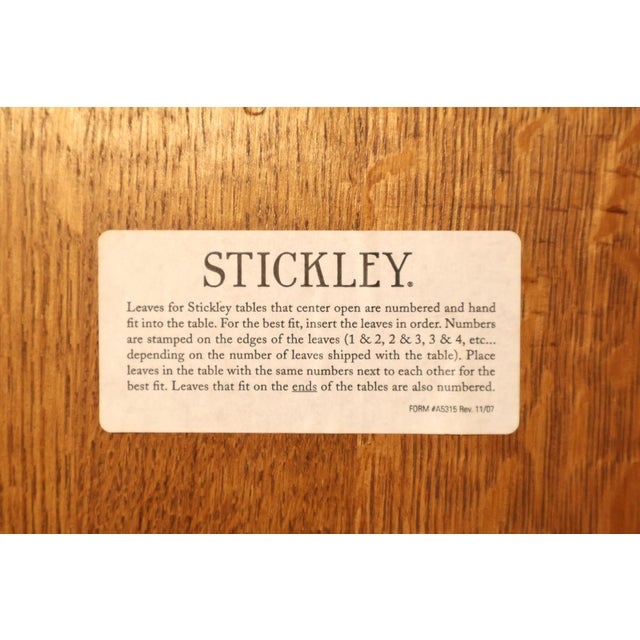 Stickley Mission Collection Round Oak Expandable Dining Table For Sale - Image 18 of 18