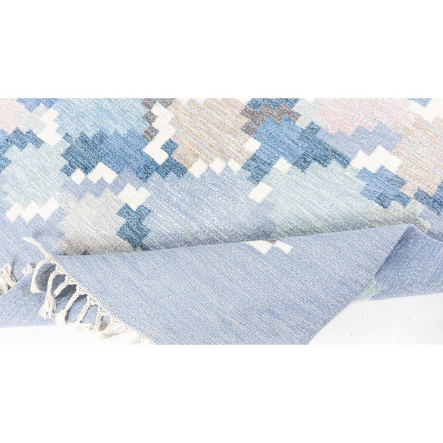 Blue Doris Leslie Blau Vintage Swedish Rolakan Rug by Ingegerd Silow For Sale - Image 8 of 9