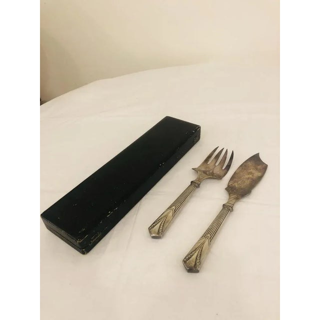 Antique French Art Deco Serving Cutlery, 1920s, Set of 2 For Sale - Image 6 of 9