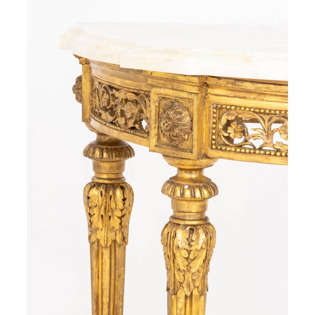 Late 18th Century Northern Italian Quartz Top Giltwood Console Table For Sale - Image 5 of 8