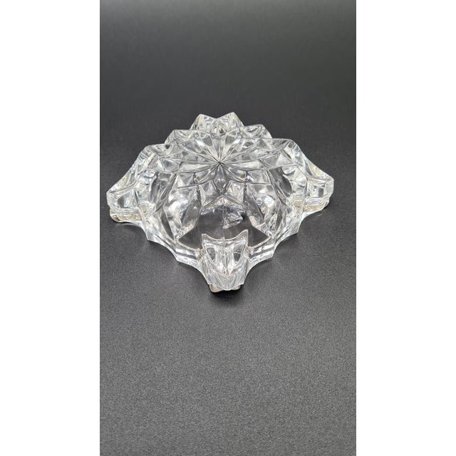 Mid-Century Modern Vintage Crystal Ashtray with Metal Rim, 1960s For Sale - Image 3 of 9
