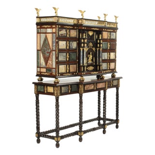 Renaissance Style Ormolu Mounted Specimen Marble Cabinet on a Stand For Sale