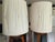 Mid 20th Century Modern Sculptural Wood & Smoked Glass Lamps – Pleated Shades – Danish Modern – Hollywood Regency Statement Lighting - Pair For Sale - Image 4 of 8