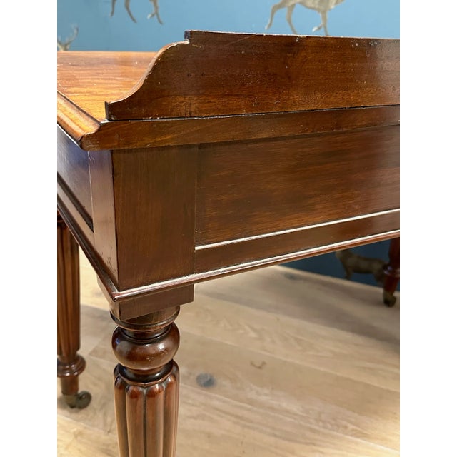 Wood Antique Writing Table in Mahogany For Sale - Image 7 of 9
