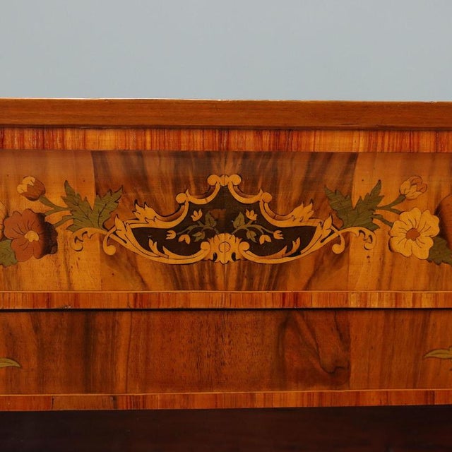 Wood Antique Display Cabinet in Walnut and Inlays Bronze, England For Sale - Image 7 of 13