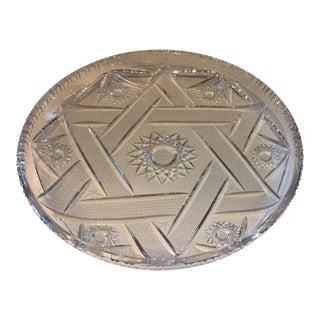 Vintage Crystal Serving Platter Plate For Sale