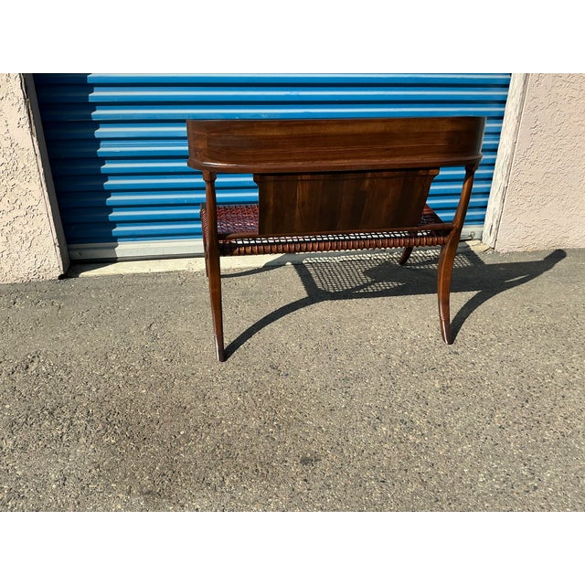 Modern Walnut Klismos Style Settee For Sale - Image 9 of 11