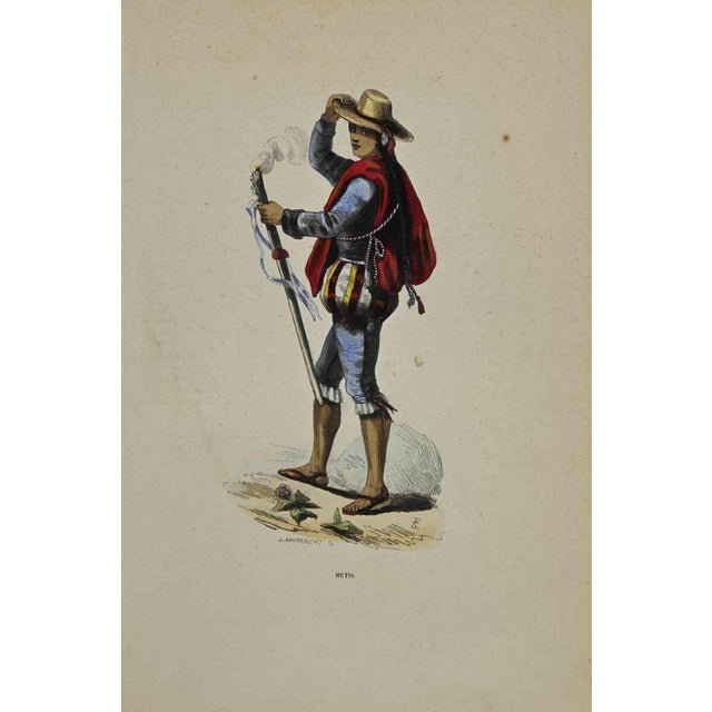 Metis is a hand colored lithographs made by Auguste Wahlen in 1844. Good conditions. The artwork belongs to the Suite...