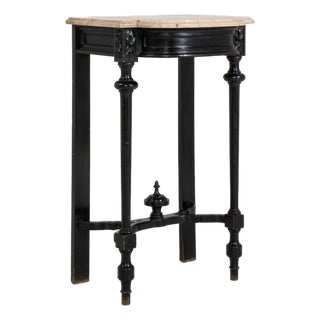 19th Century France Napoleon III Black Wood Console Table For Sale