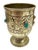 A striking vintage alpaca silver (nickel silver) goblet richly adorned with repoussé floral and foliate motifs and set...