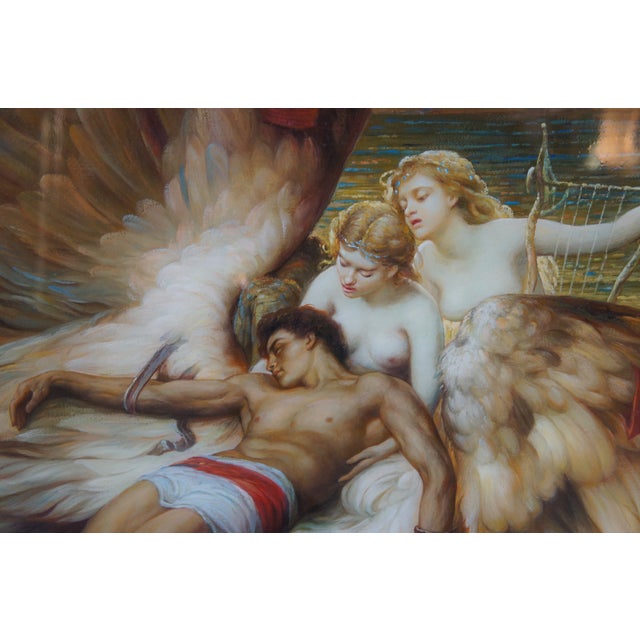 Mid 20th Century Mid 20th Century Lament for Icarus Greek Mythology Oil Painting After Herbert James Draper 65" For Sale - Image 5 of 13