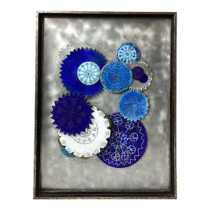 1970s Linda Gissen Enamel on Copper Metal Wall Sculpture