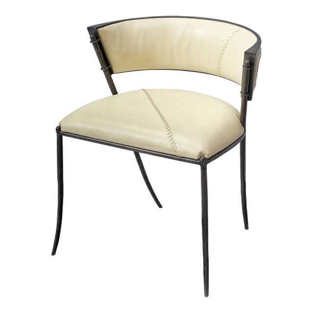 Jamie Young Nevado Leather & Steel Chair For Sale