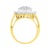 A bold gold and diamond cocktail ring. This pear-shaped ring is made with 31 round and 33 baguette-cut diamonds in a prong...