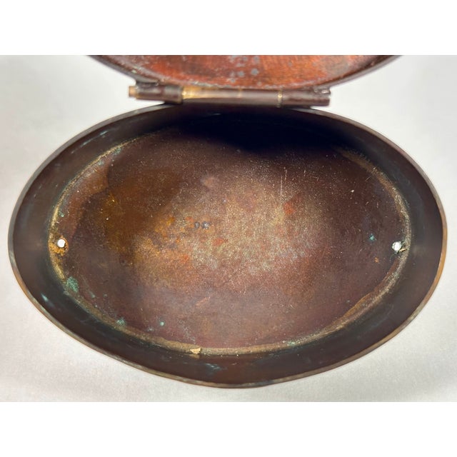 Arts & Crafts Heintz Silver Overlay Bronze Stamp Box For Sale - Image 11 of 14
