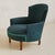 French Art Deco Blue Armchair with Wood Legs, 1940s - 2 Available For Sale In Chicago - Image 6 of 10